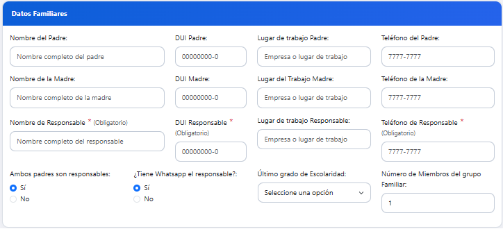 Datos familiares